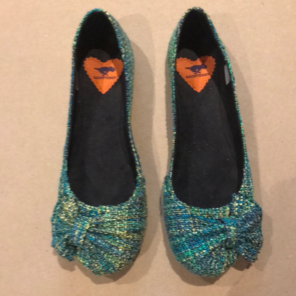 Rocket Dog tweed flats with bow